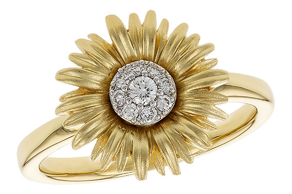 D274-31529: E274-30602 WITH YG & PETALS / WG SETTING .10 TW