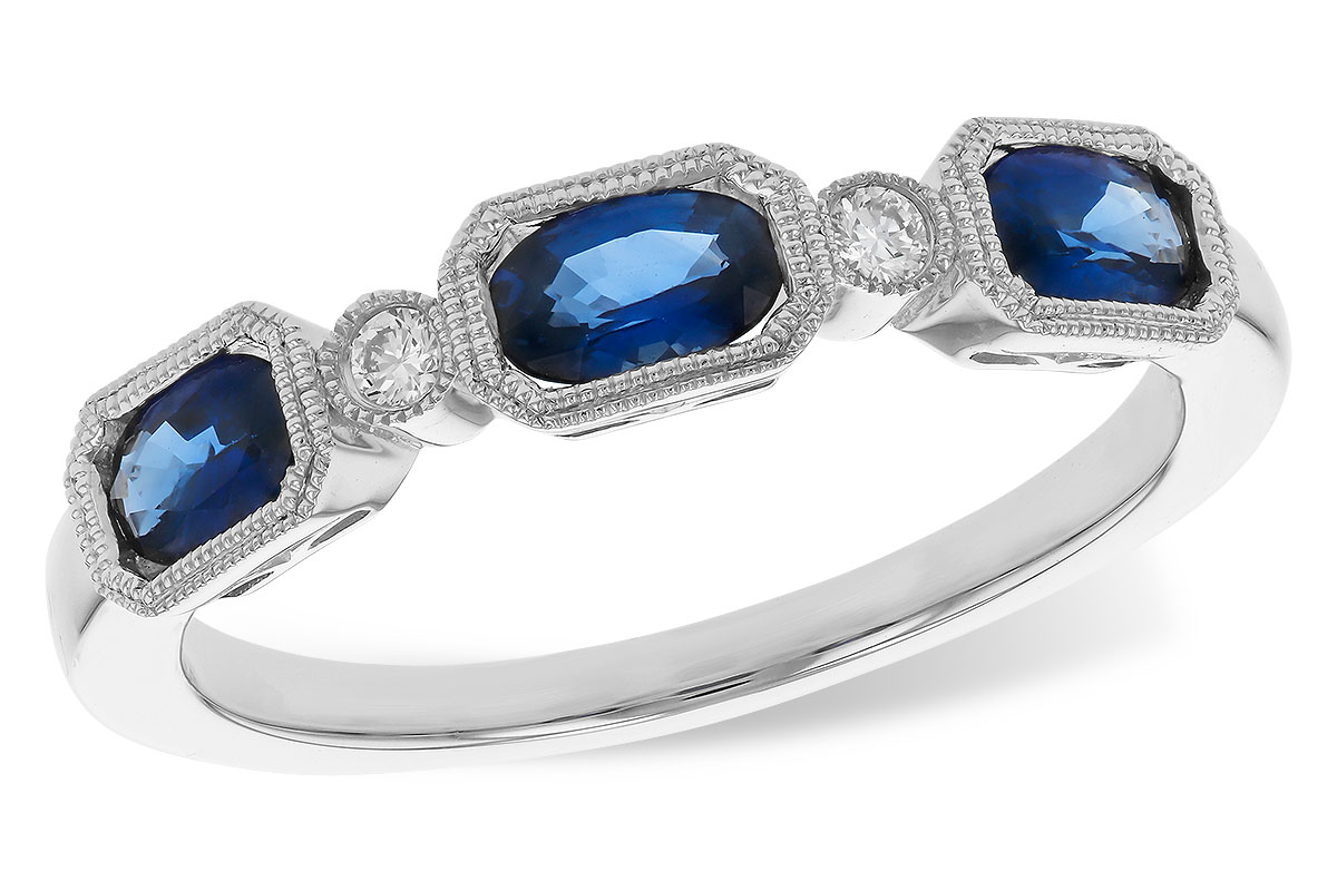 D275-20593: LDS WED RG .72 SAPPHIRE .77 TGW (4x3MM SAPP)