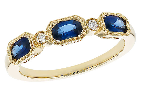 D275-20593: LDS WED RG .72 SAPPHIRE .77 TGW (4x3MM SAPP)