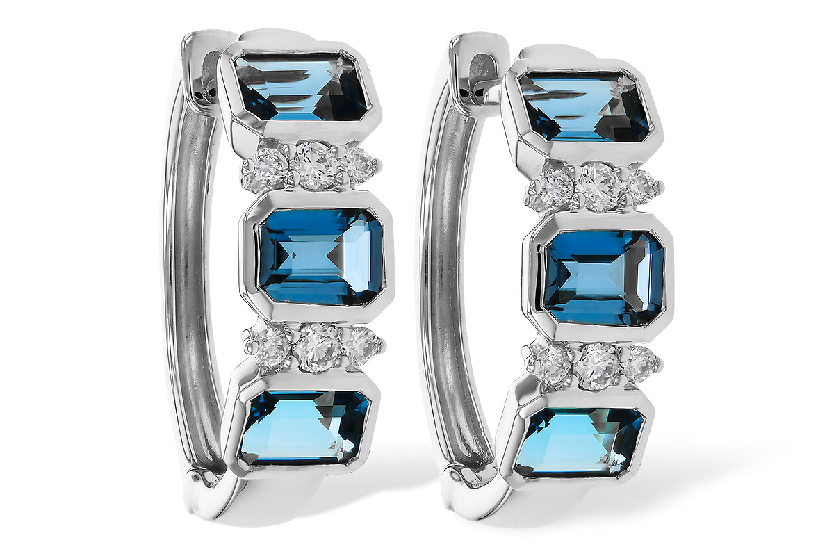 D275-20611: EARRINGS 1.37 TW LONDON BLUE TOPAZ 1.48 TGW