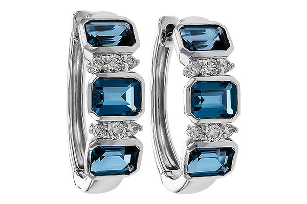 D275-20611: EARRINGS 1.37 TW LONDON BLUE TOPAZ 1.48 TGW