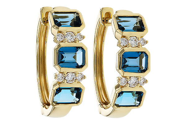 D275-20611: EARRINGS 1.37 TW LONDON BLUE TOPAZ 1.48 TGW