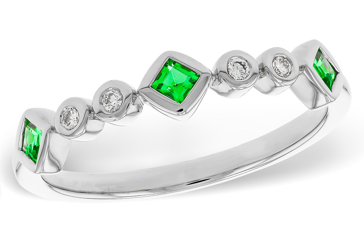 D275-23347: LDS WED RG .14 TW EMERALD .19 TGW
