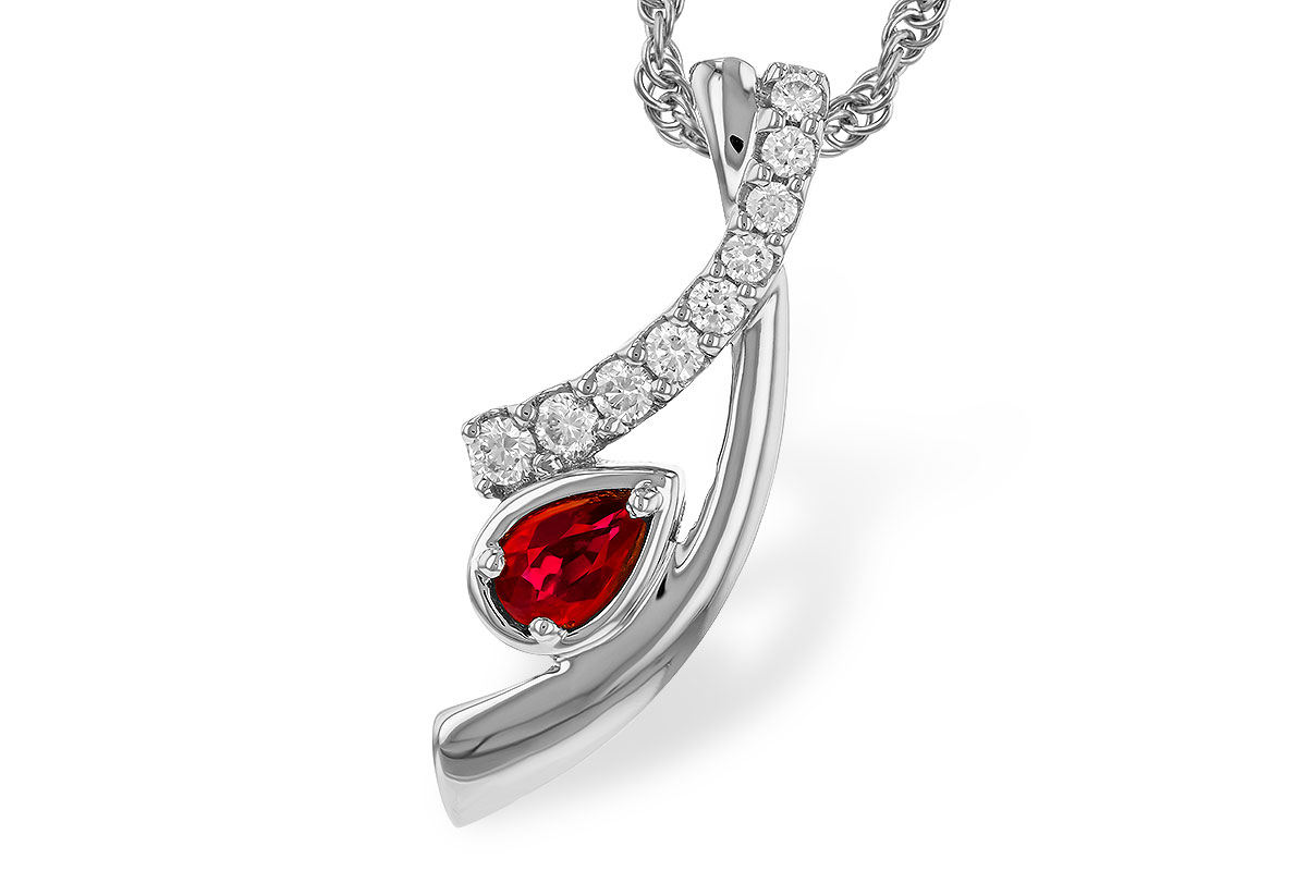 D275-24184: NECKLACE .21 RUBY .38 TGW (5x3 RUBY)