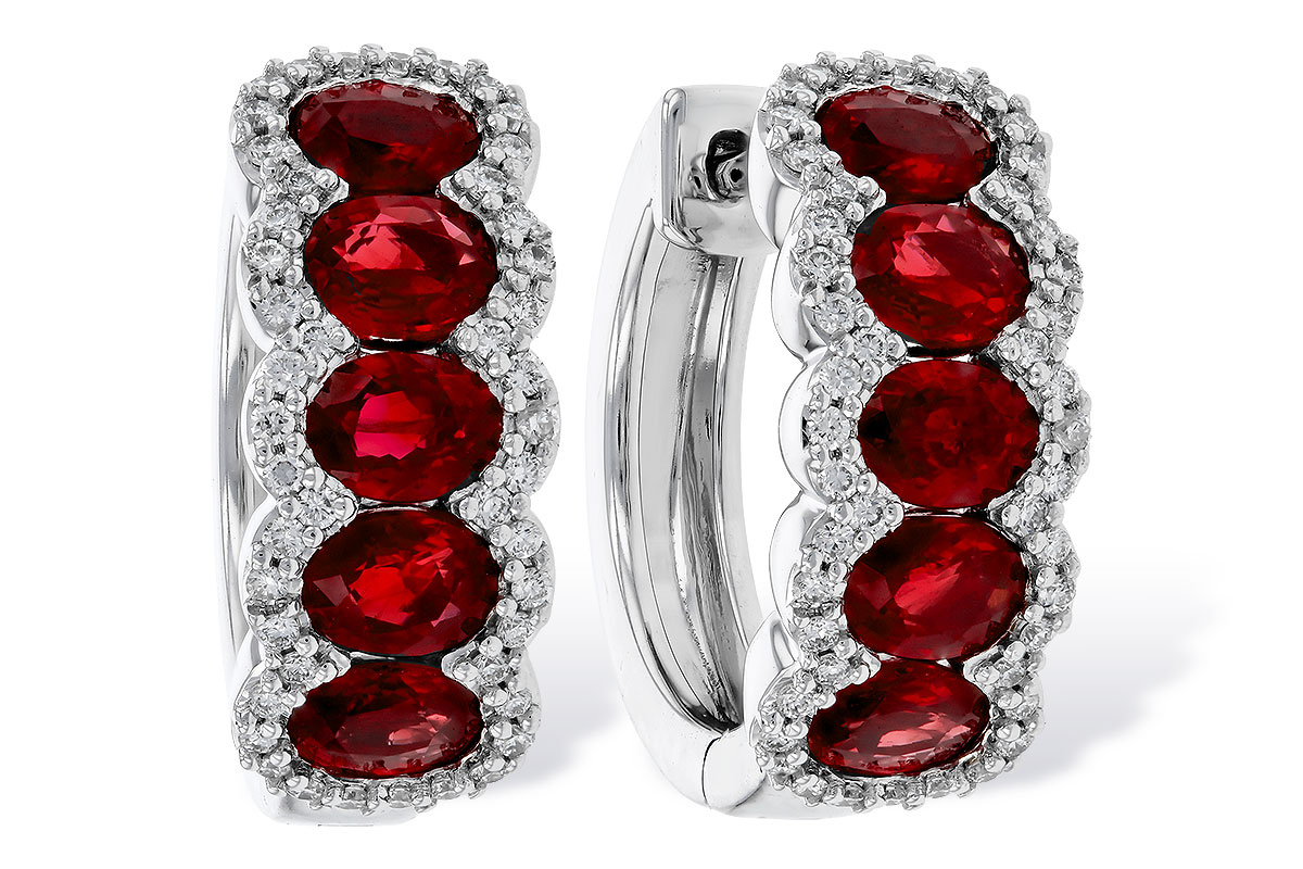 D275-25175: EARRINGS 2.20 TW RUBY 2.45 TGW