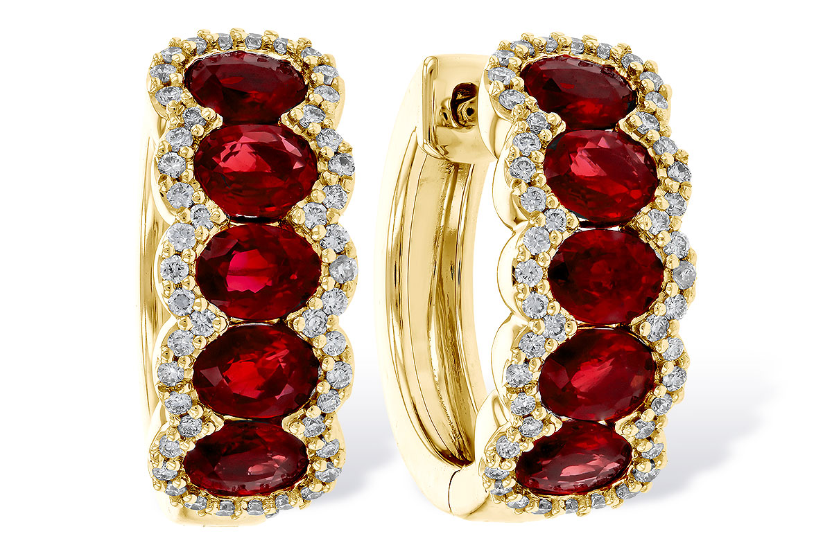 D275-25175: EARRINGS 2.20 TW RUBY 2.45 TGW