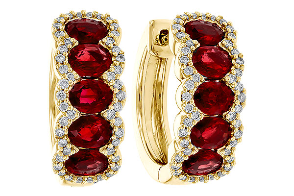 D275-25175: EARRINGS 2.20 TW RUBY 2.45 TGW