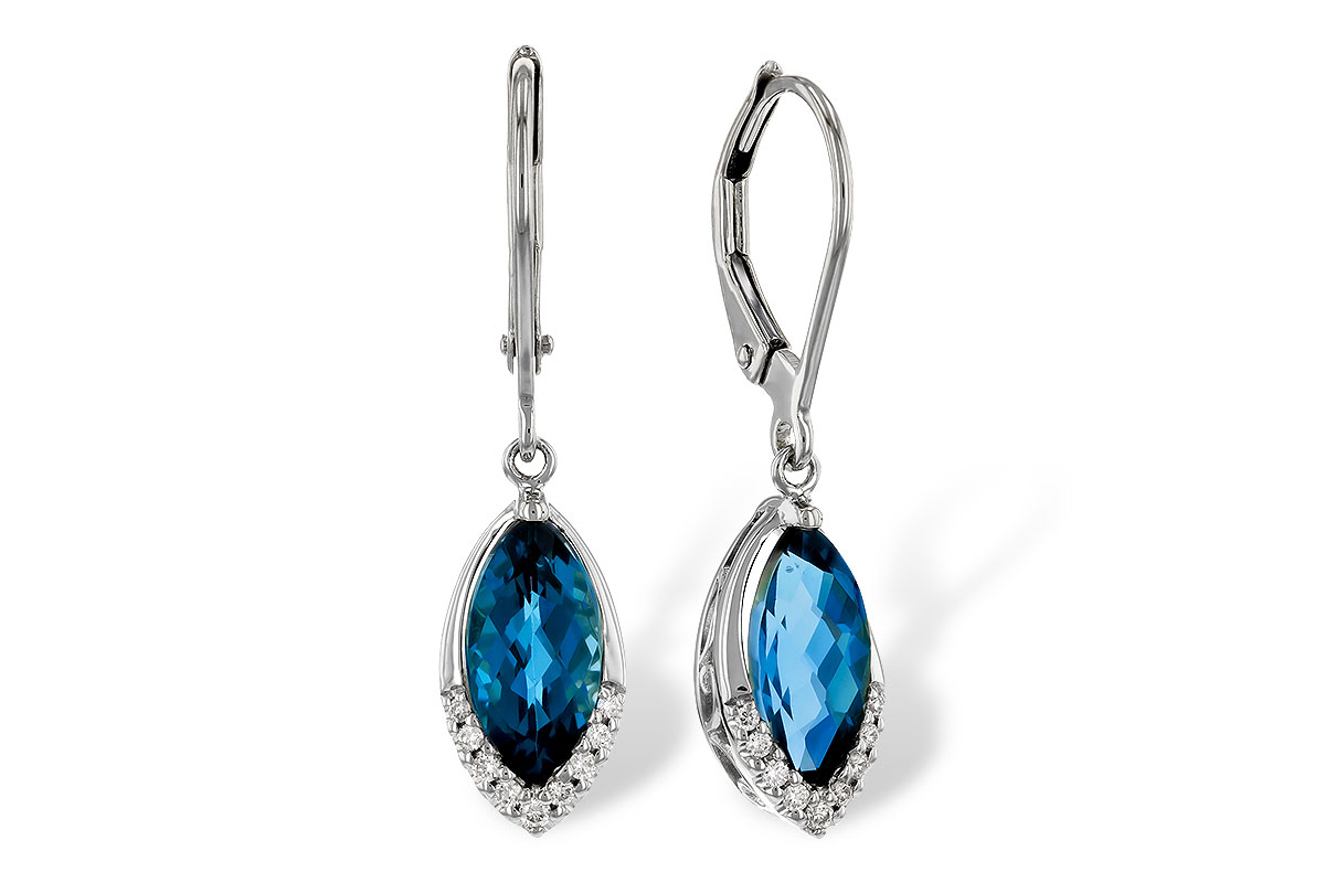 D275-26084: EARR 2.42 TW LONDON BLUE TOPAZ 2.50 TGW (9x5MM MQ)