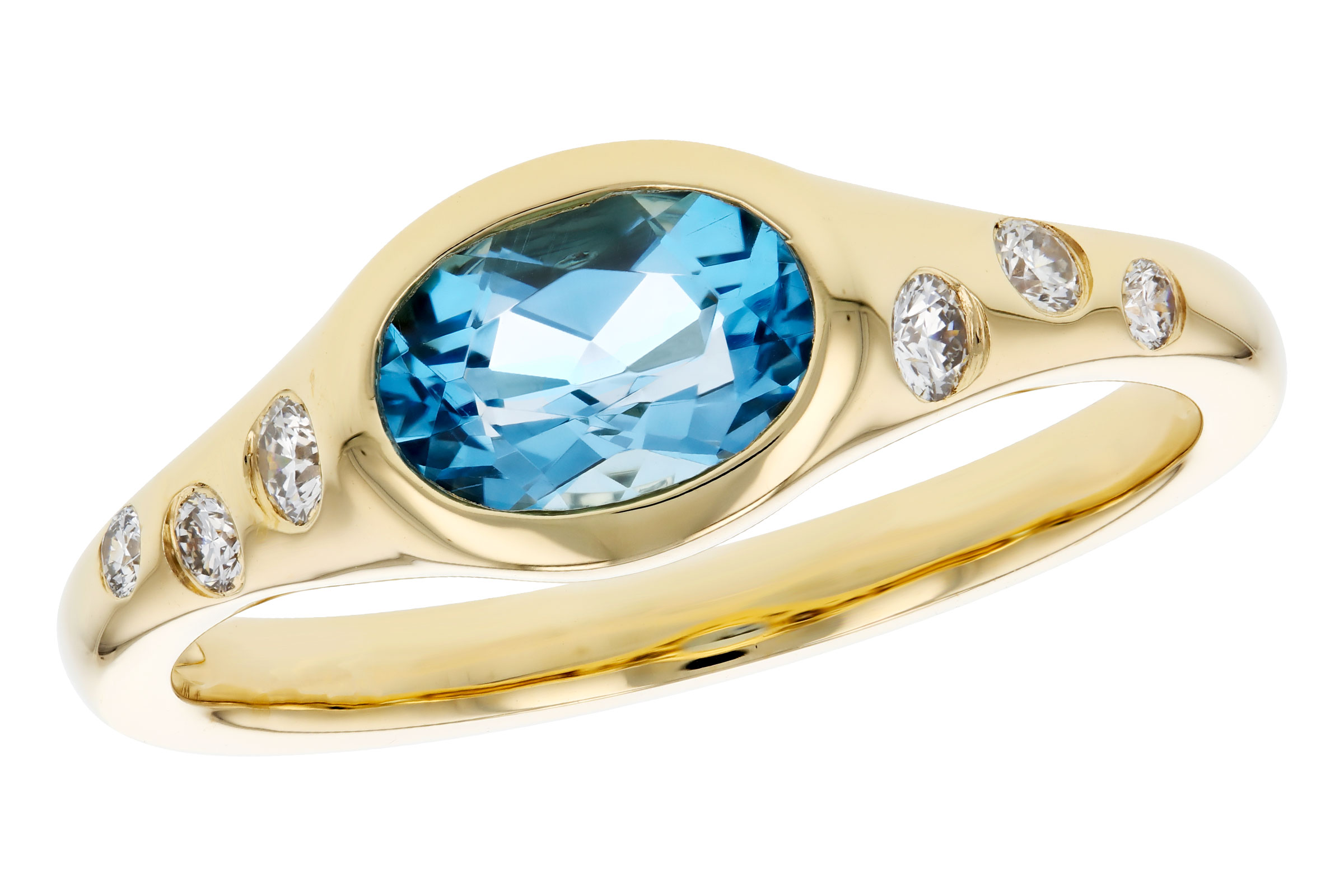 D276-11475: LDS RG .94 BLUE TOPAZ 1.08 TGW (7x5MM OV)