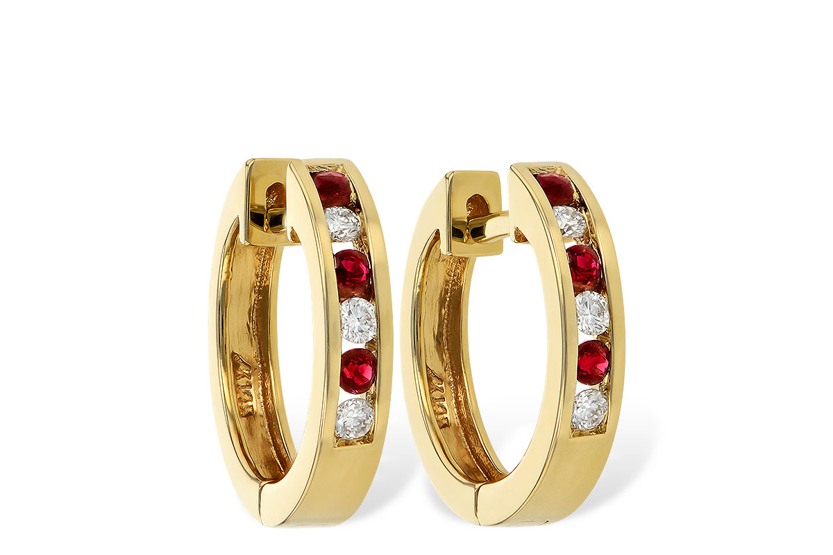 E001-57820: EARRINGS .16 RUBY .26 TGW