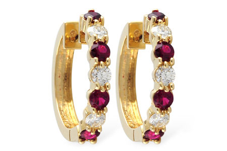 E001-57838: EARRINGS 1.30 RUBY 2.08 TGW