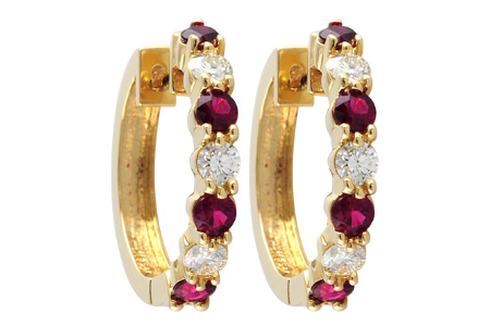 E001-57838: EARRINGS 1.30 RUBY 2.08 TGW