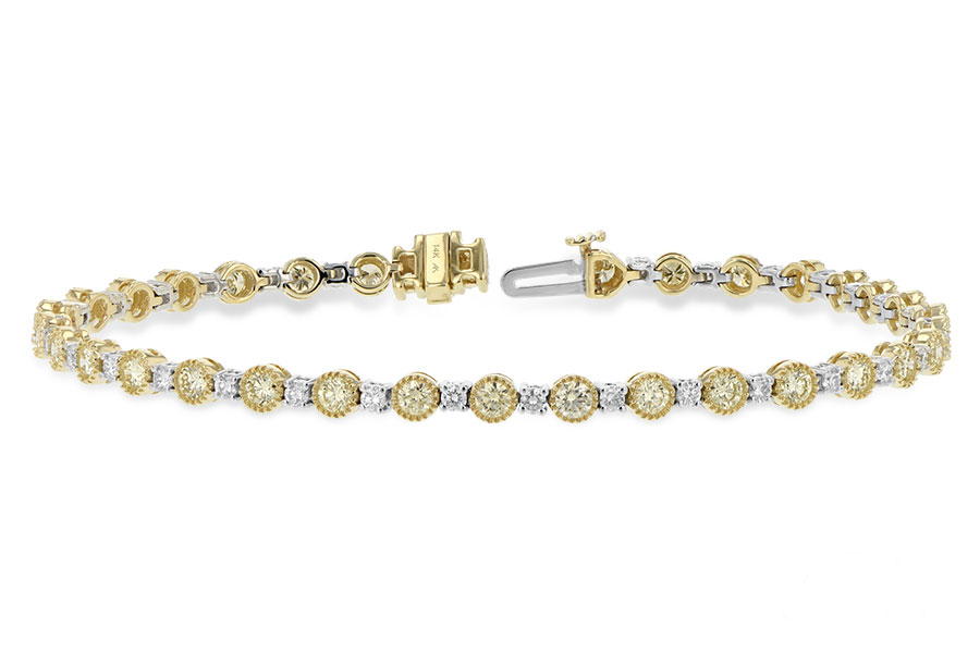 E188-90556: BRACELET 2.22 YELLOW DIA 3.04 TW