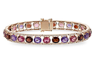 E189-75111: BRACELET 14.94 SEMI PREC (AMY,GT,PT) 15.95 TGW