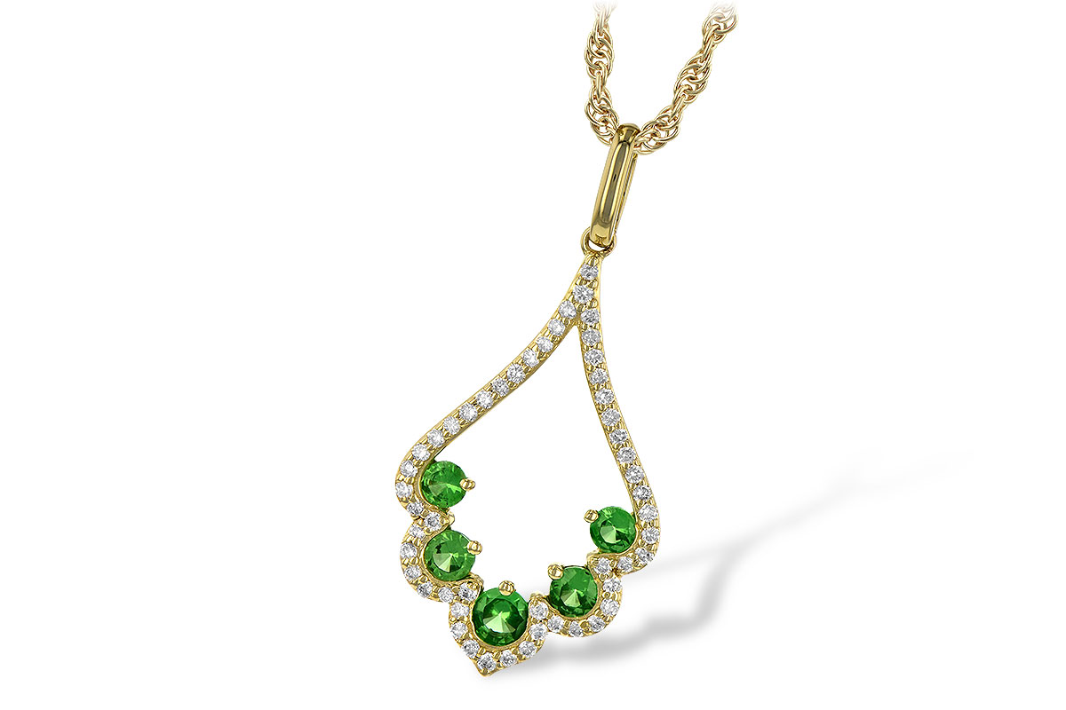 E190-64211: NECK .34 GREEN GARNET .53 TGW