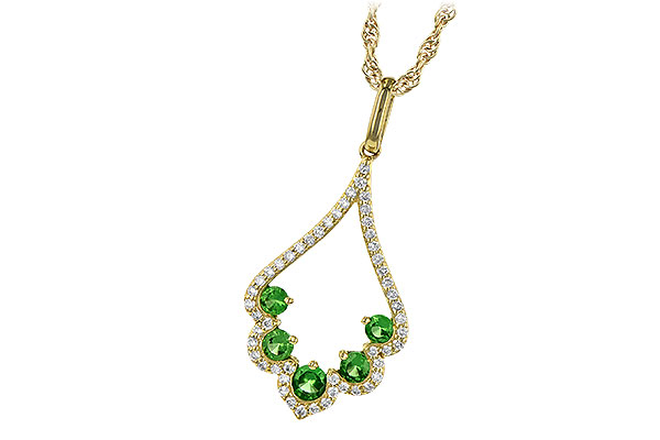 E190-64211: NECK .34 GREEN GARNET .53 TGW