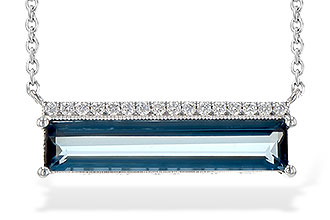 E190-69684: NECK 2.70 LONDON BLUE TOPAZ 2.80 TW