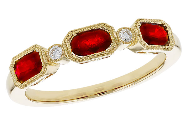 E275-20584: LDS WED RG .72 RUBY .77 TGW (4x3MM RUBY)