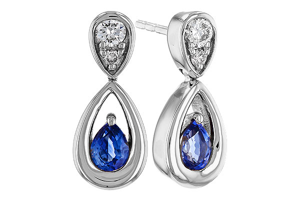 E275-21493: EARRINGS .42 SAPPHIRE .54 TGW (4x3 SAPP)