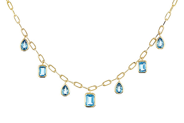 E275-21529: NECKLACE 4.10 TW BLUE TOPAZ (17")
