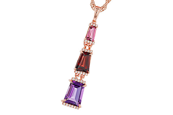 E275-22402: NECKLACE 2.32 SEMI-PREC (PT,GT,AMY) 2.37 TGW