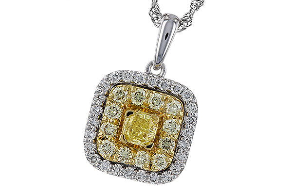 E275-22411: NECK .23 FANCY YELLOW DIAMONDS .65 TW