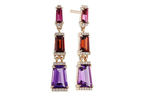 E275-22429: EARRINGS 1.98 SEMI-PREC (PT,GT,AMY) 2.05 TGW