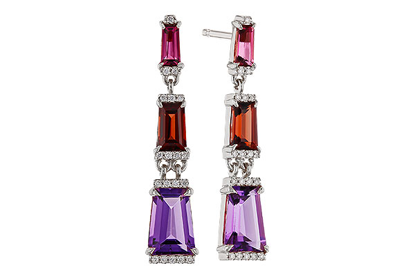 E275-22429: EARRINGS 1.98 SEMI-PREC (PT,GT,AMY) 2.05 TGW
