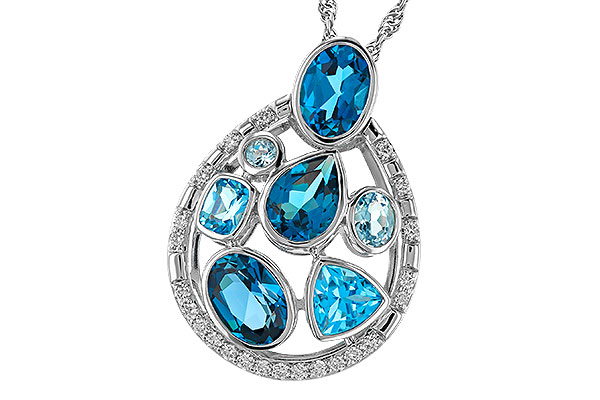 E275-24220: NECKLACE 3.23 TW BLUE TOPAZ 3.38 TGW