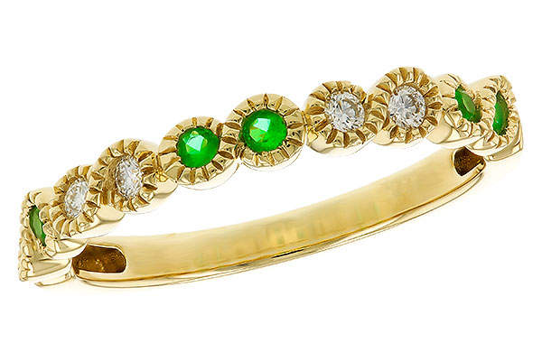 E275-25156: LDS WED RG .11 TW EMERALD .20 TGW