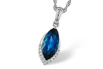 E275-26084: NECK 2.14 LONDON BLUE TOPAZ 2.20 TGW (12x6MM MQ)