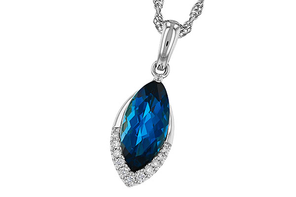 E275-26084: NECK 2.14 LONDON BLUE TOPAZ 2.20 TGW (12x6MM MQ)