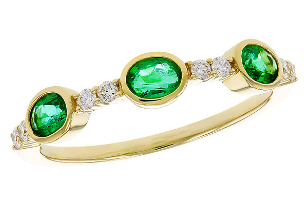 E275-26911: LDS WEDDING RG .46 TW EMERALD .58 TGW