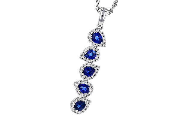 E275-26993: NECKLACE .95 TW SAPPIRE 1.19 TGW