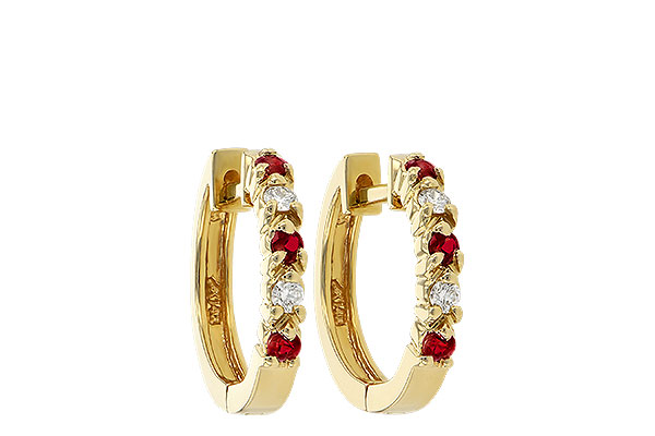 F001-57838: EARRINGS .17 RUBY .26 TGW