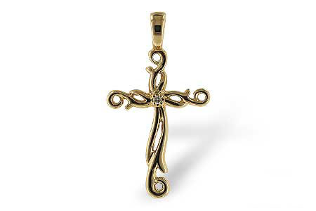 F007-04220: CROSS PENDANT .01 BR