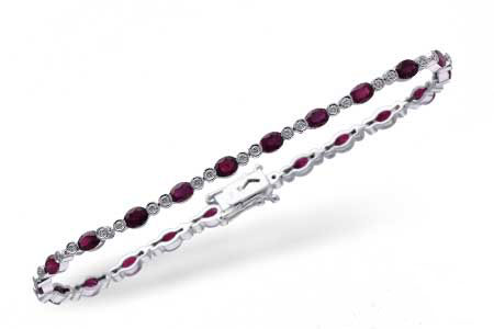 F184-36020: BRACELET 4.08 RUBY 4.55 TGW