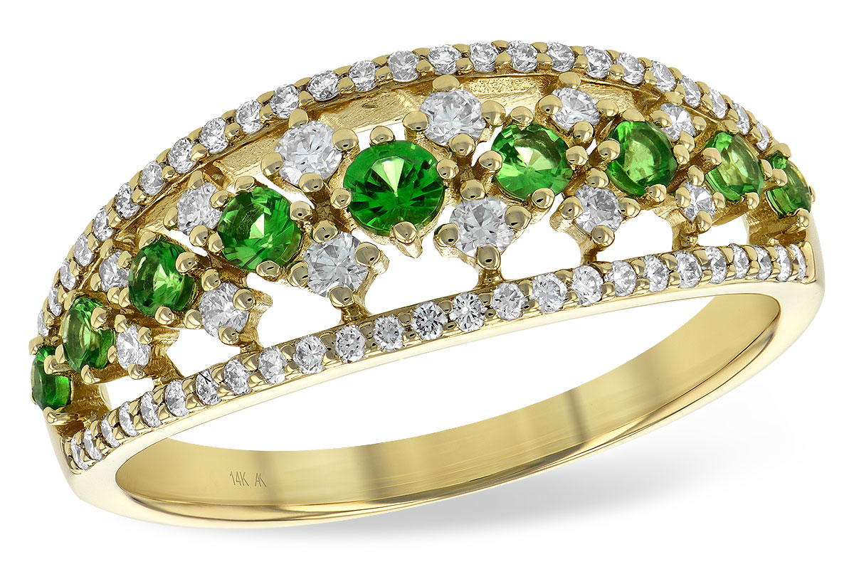 F190-64229: LDS RG .35 GREEN GARNET .67 TGW