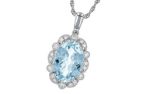 F190-69665: NECKLACE 2.40 AQUA 2.57 TGW (12x8MM AQ)