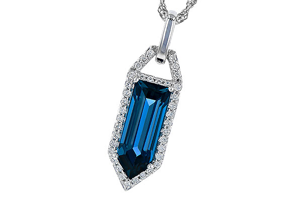 F273-38729: NECK 2.95 LONDON BLUE TOPAZ 3.12 TGW