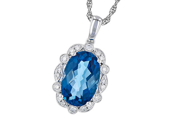 F273-45138: NECK 3.60 LONDON BLUE TOPAZ 3.77 TGW (12x8MM LBT)