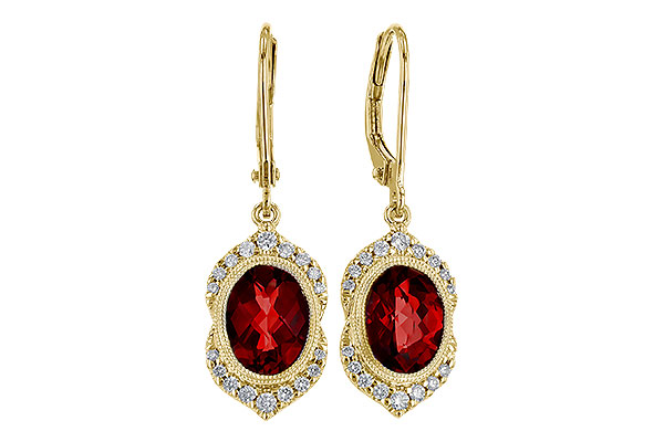 F275-18747: EARRING 3.06 GARNET 3.25 TGW