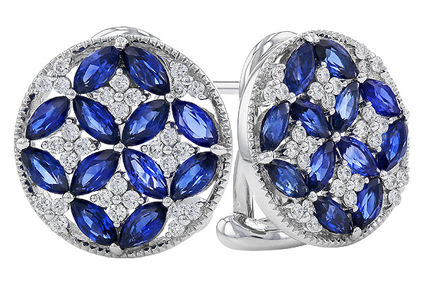 F275-19720: EARRINGS 2.07 TW SAPPHIRE 2.37 TGW