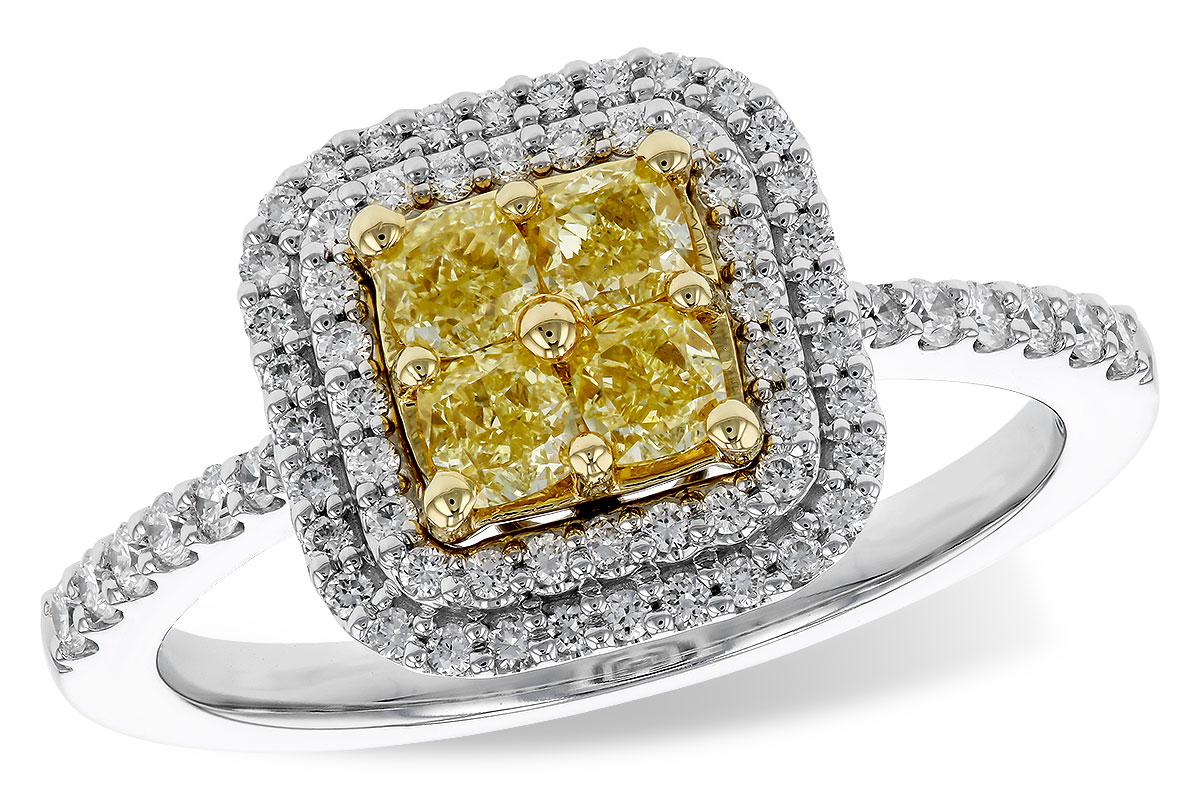 F275-22393: LDS RG .52 FANCY YELLOW DIAMONDS .85 TW