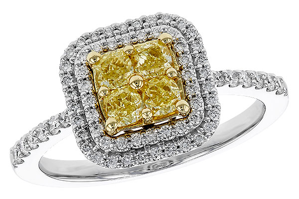 F275-22393: LDS RG .52 FANCY YELLOW DIAMONDS .85 TW