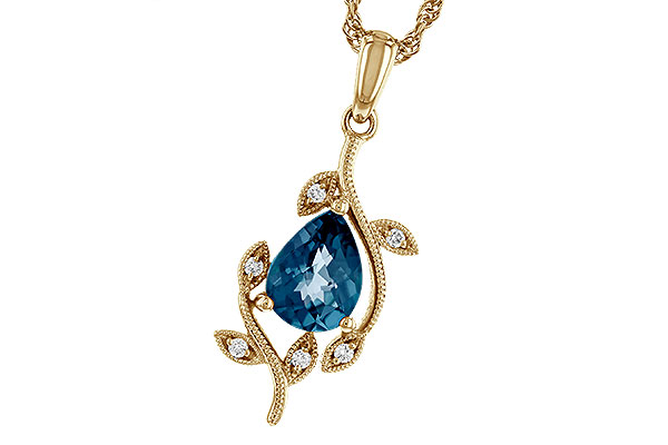 F275-22420: NECK 1.20 LONDON BLUE TOPAZ 1.25 TGW (8x6MM LBT)