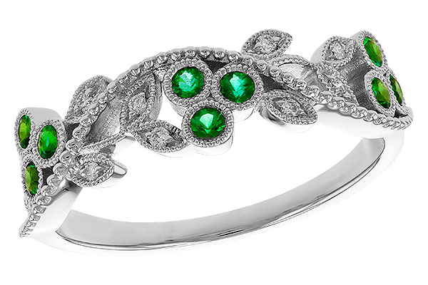 F275-26911: LDS WED RG .17 EMERALD TW .23 TGW