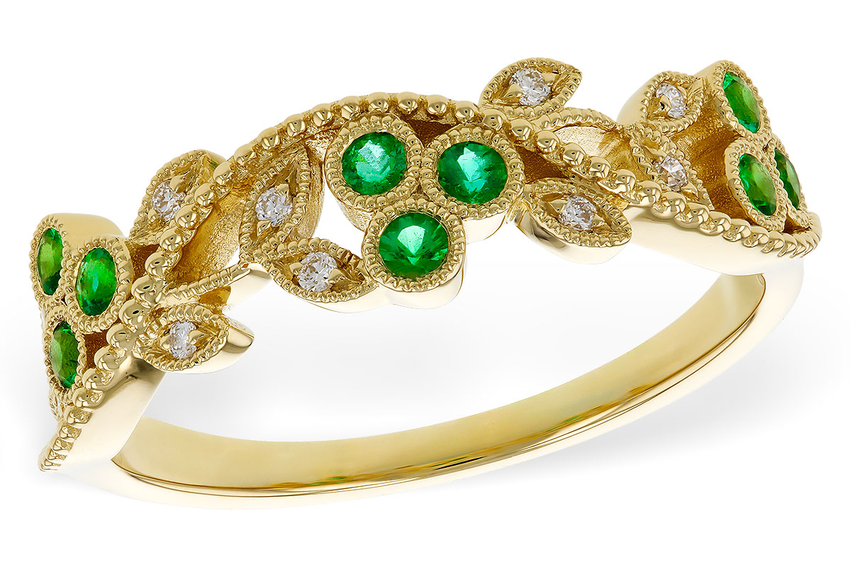 F275-26911: LDS WED RG .17 EMERALD TW .23 TGW