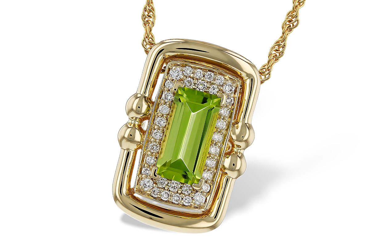F275-26938: NECKLACE .72 PERIDOT .84 TGW (8x4MM PER)