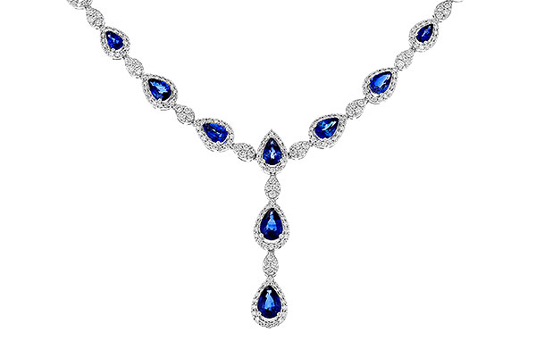 F275-26956: NECKLACE 4.82 TW SAPPHIRE 7.02 TGW (17")